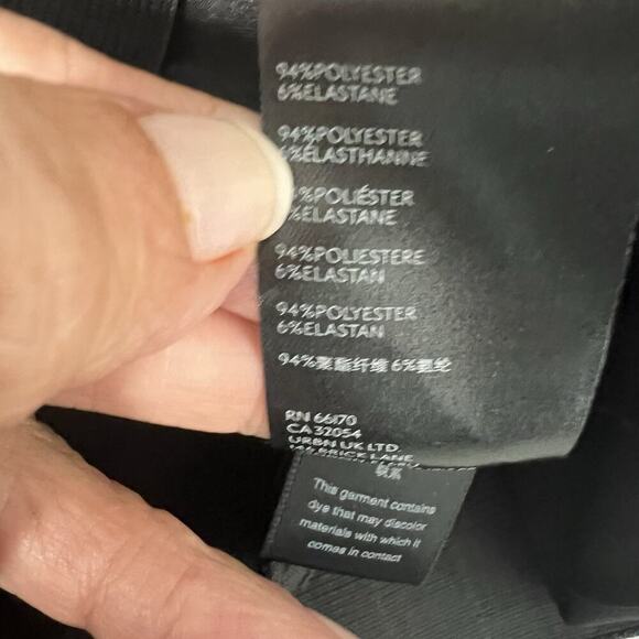 Free People We the Free Black Real Deal Slit Hem Flare Pant 33 Faux Suede HR - Picture 11 of 13